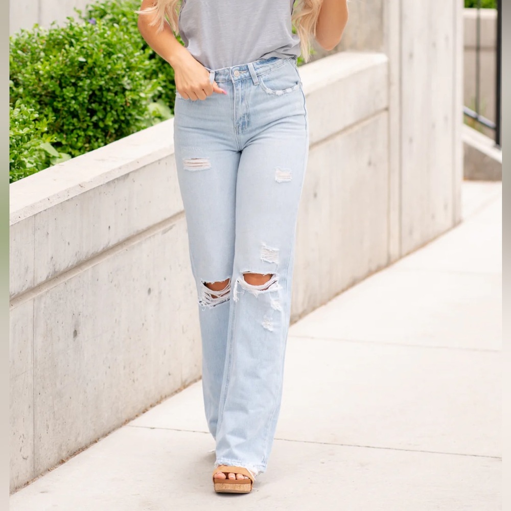 Vervet Blue High Rise 90'S Vintage Flare Jeans